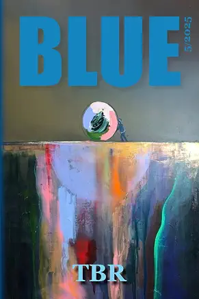Blue cover with abstract artwork