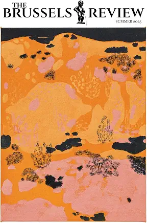 The Brussels Review Summer 2025 cover with orange and pink artwork