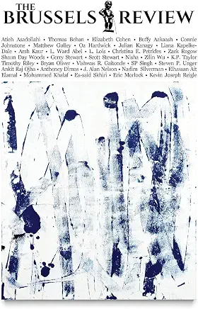 The Brussels Review cover with blue and white abstract artwork